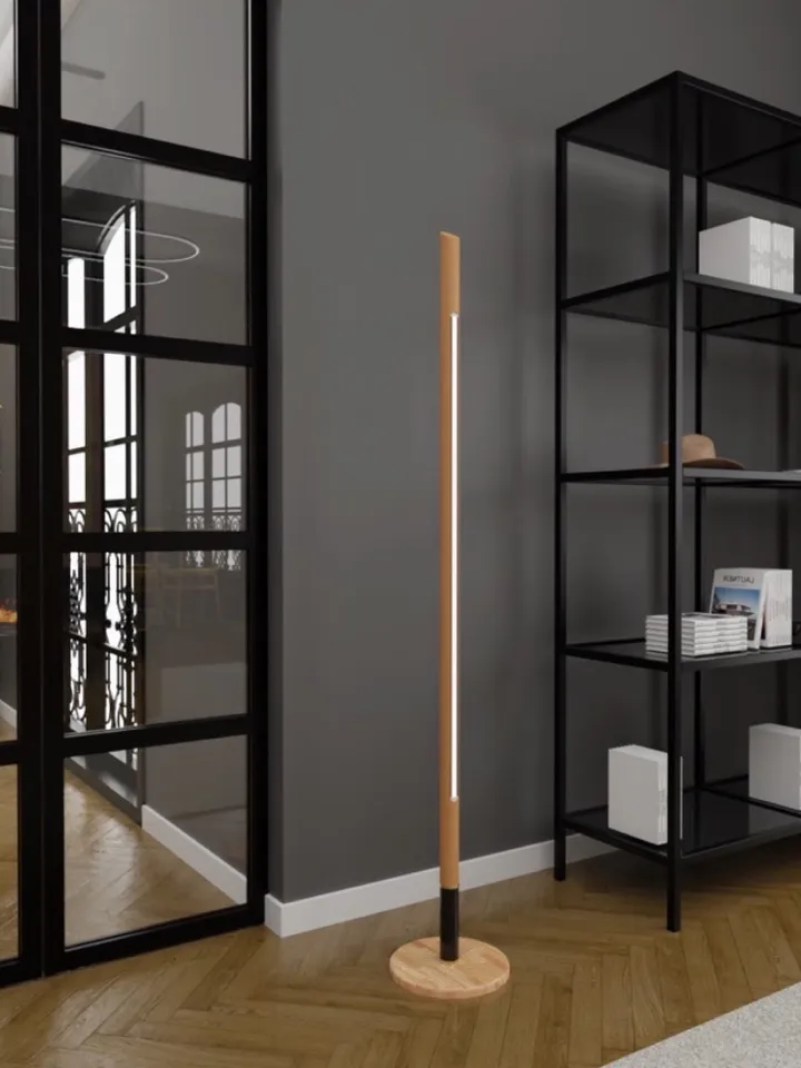 Modern minimalist wooden floor lamp