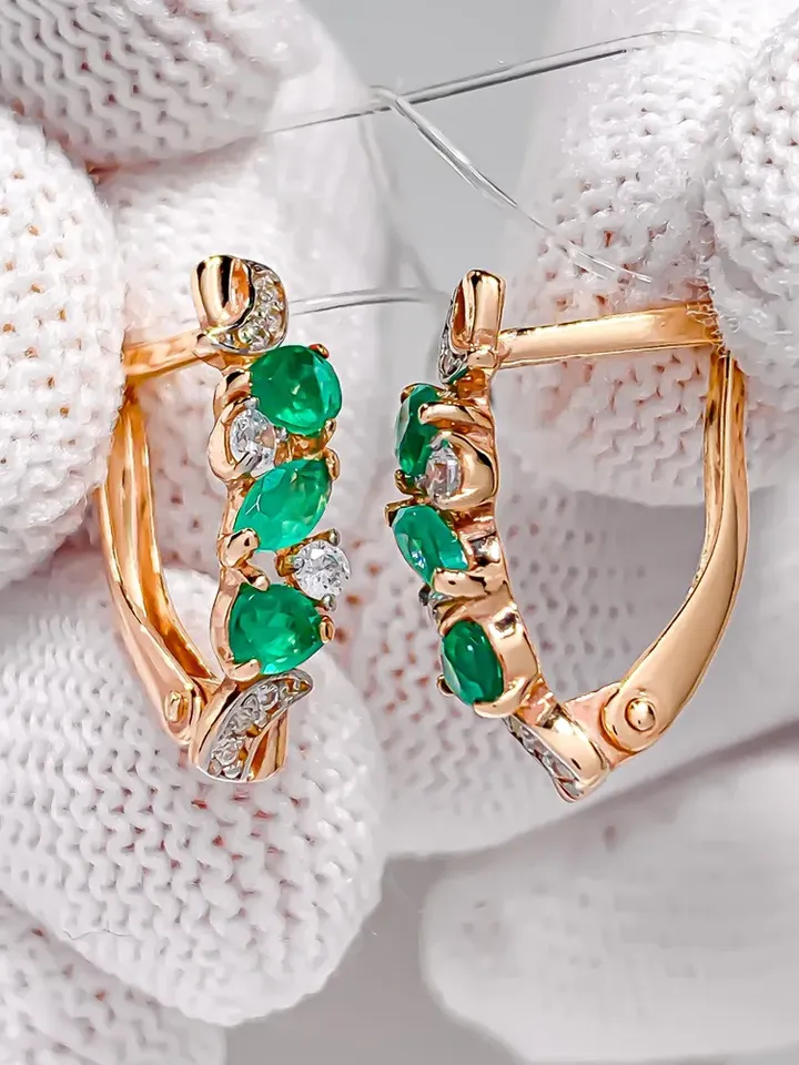 Earrings jewelry Silver 925 with agate and cubic zirconia