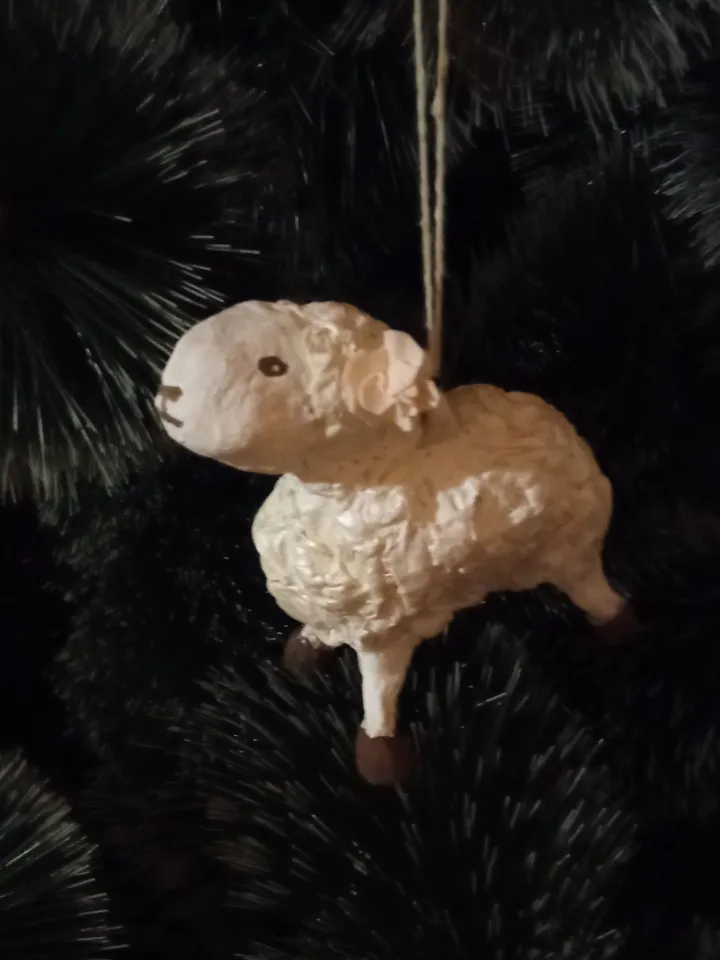 Sheep Pendant - Unique Decor for Christmas and Easter Handmade. Christmas tree toy. Easter decor