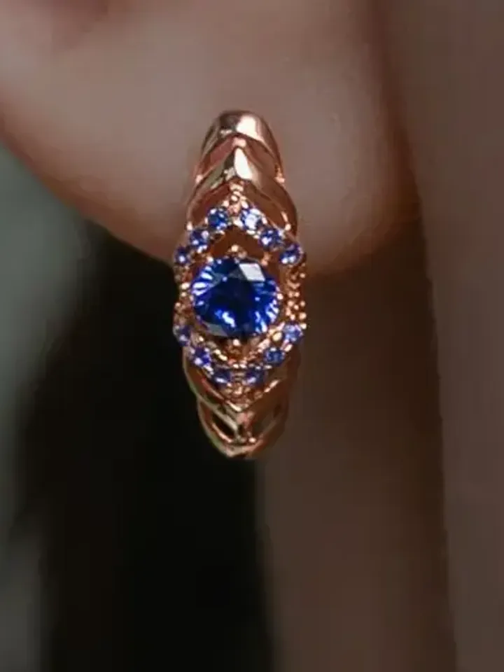 Earrings silver 925 with tanzanite