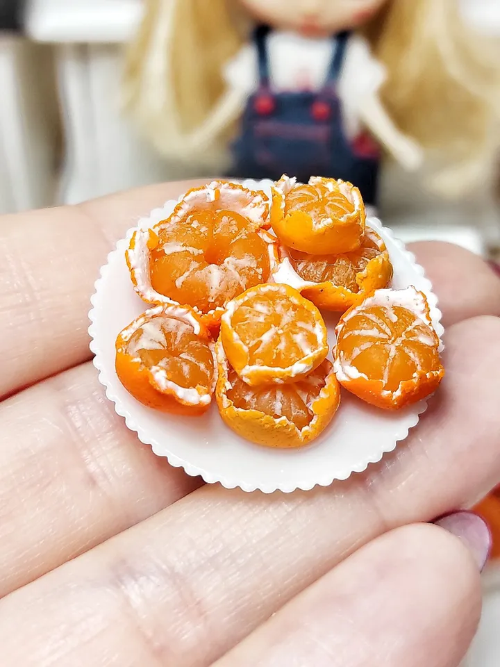 Fruits for dolls - Tangerines - Realistic mandarins - realistic miniature - food for dolls