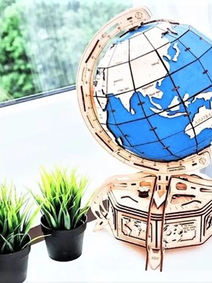 Digital Template Cnc Router Files Cnc Globe Files for Wood Laser Cut Pattern
