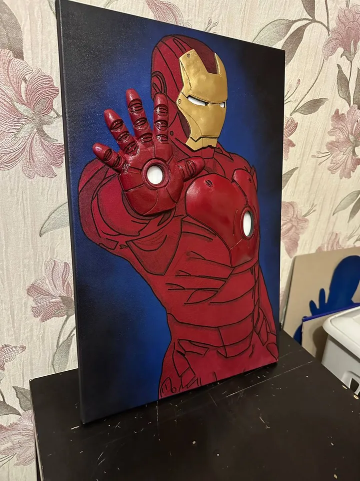 Iron Man 3d Volumetric painting with backlight