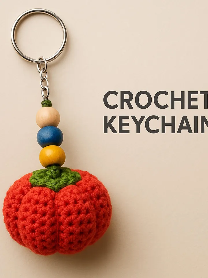 Crochet Halloween Pumpkin Keychain Pattern - Stylish Halloween Easy Crochet Pattern