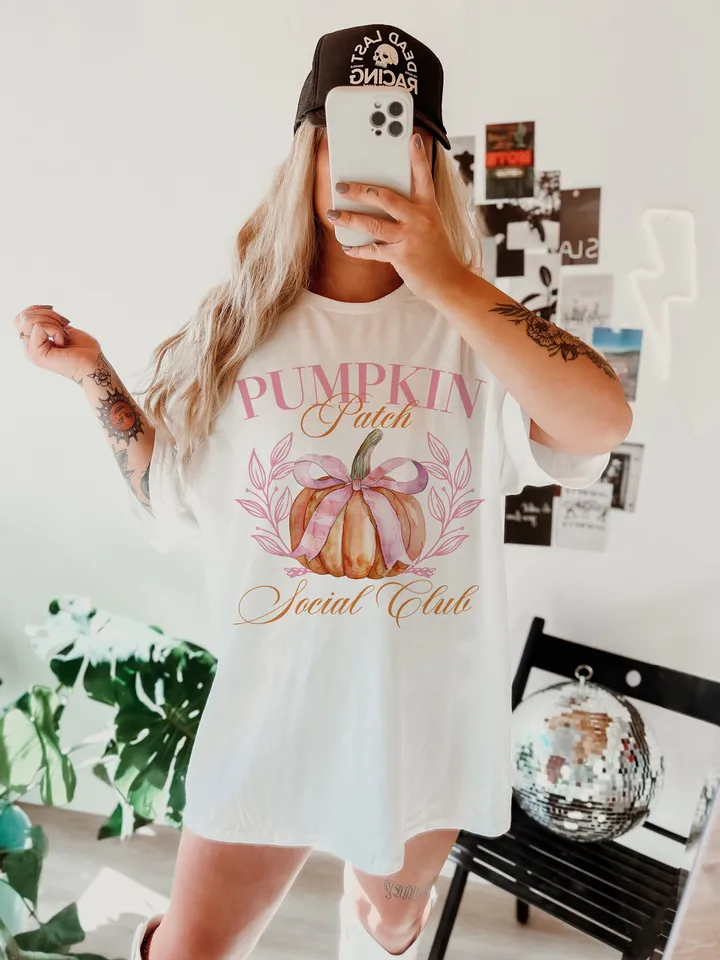 Pumpkin Patch Shirt PNG, Meet Me at the Pumpkin Patch Social Club PNG, Trendy Fall Png, Pumpkin Season PNG, Pumpkin Coquette Pumpkin Shirt