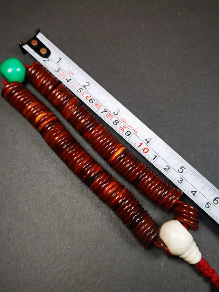 Gandhanra Original Tibetan Yak Bone Mala, Hand-carved 108 Prayer Beads,Rosary Beads,0.55"