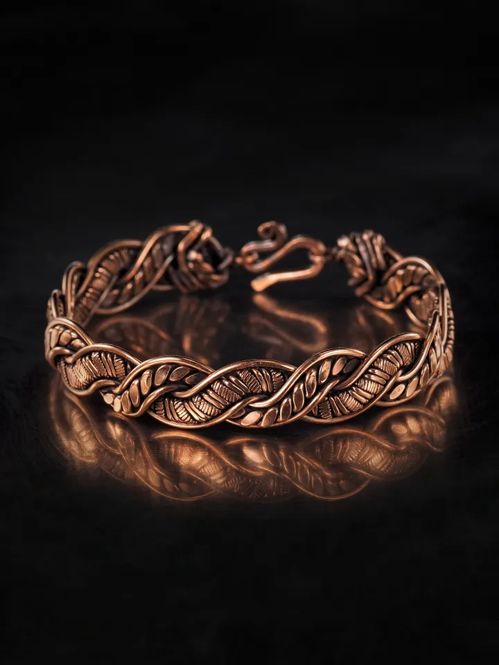 Wire wrapped copper bracelet for woman Antique style copper jewelry WireWrapArt