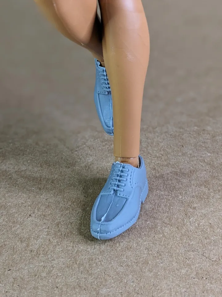 Classic tapered toe gray shoes for 1/6 scale male dolls