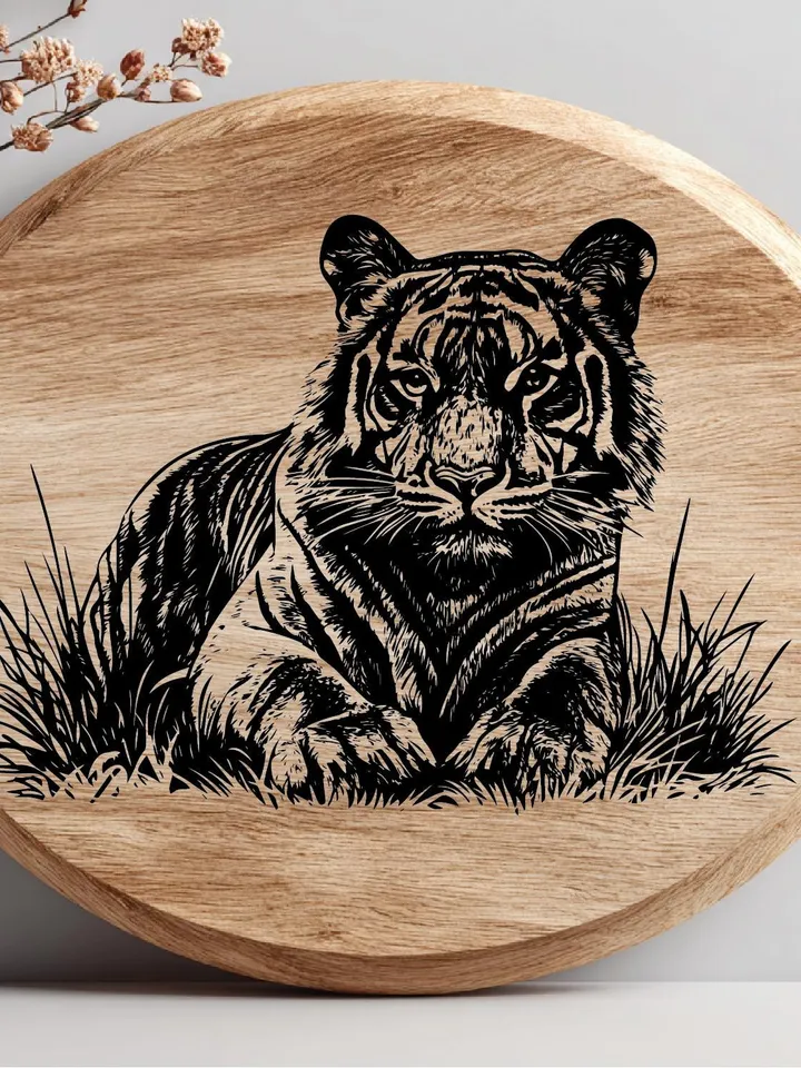 Vector 16 Tiger Design  Bundle  cute Tigress PNG for Sublimation Tiger SVG file for cricut, Wild Tiger Laser Cut file for engraving, Prints