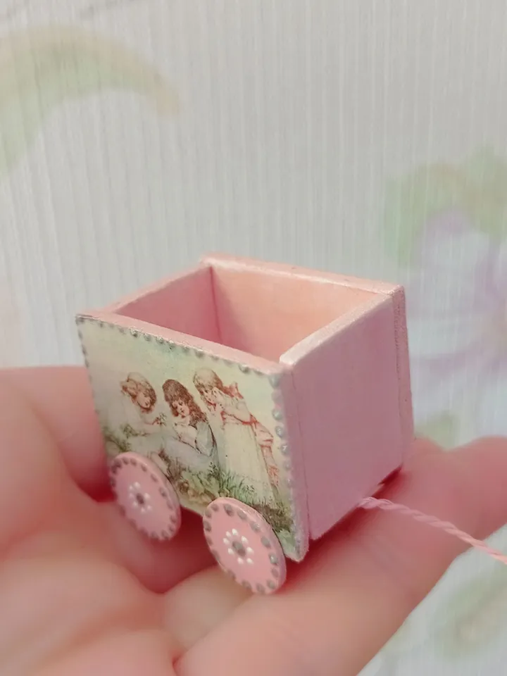 Trolley for dollhouse. Doll toy.