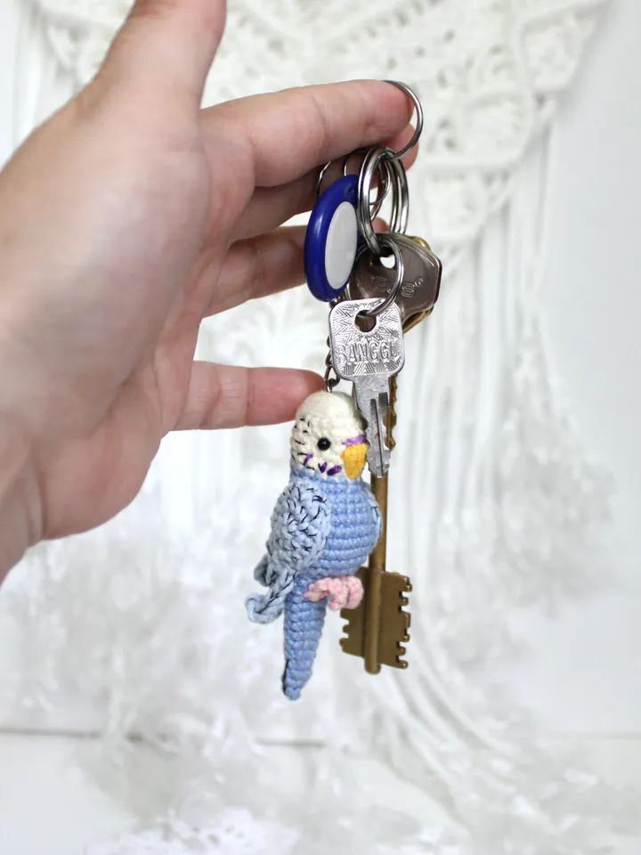 Budgie keychain crochet pattern PDF in English