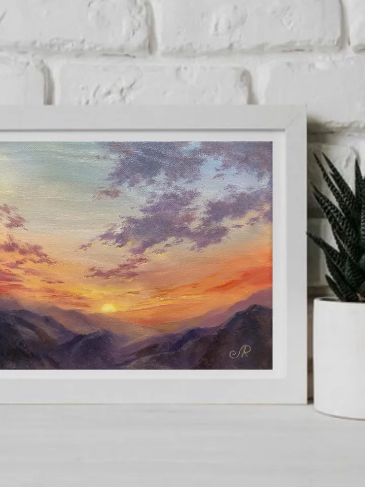 Sunset Oil Painting Original Art Sunrise Painting Landscape