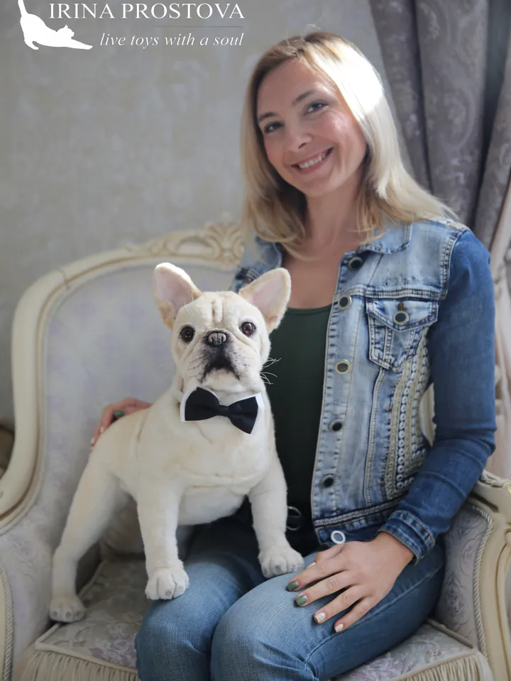 French Bulldog realistic plush animals. Ooak toy. Dog stuffed toy