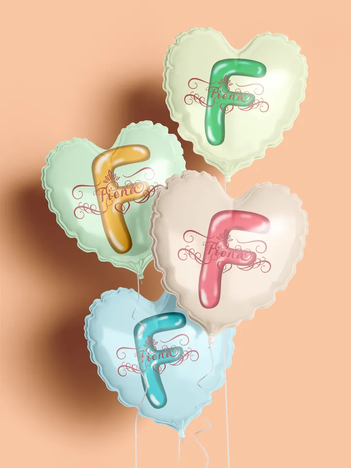 Fiona - name in Samantha style with bright letters, digital design
