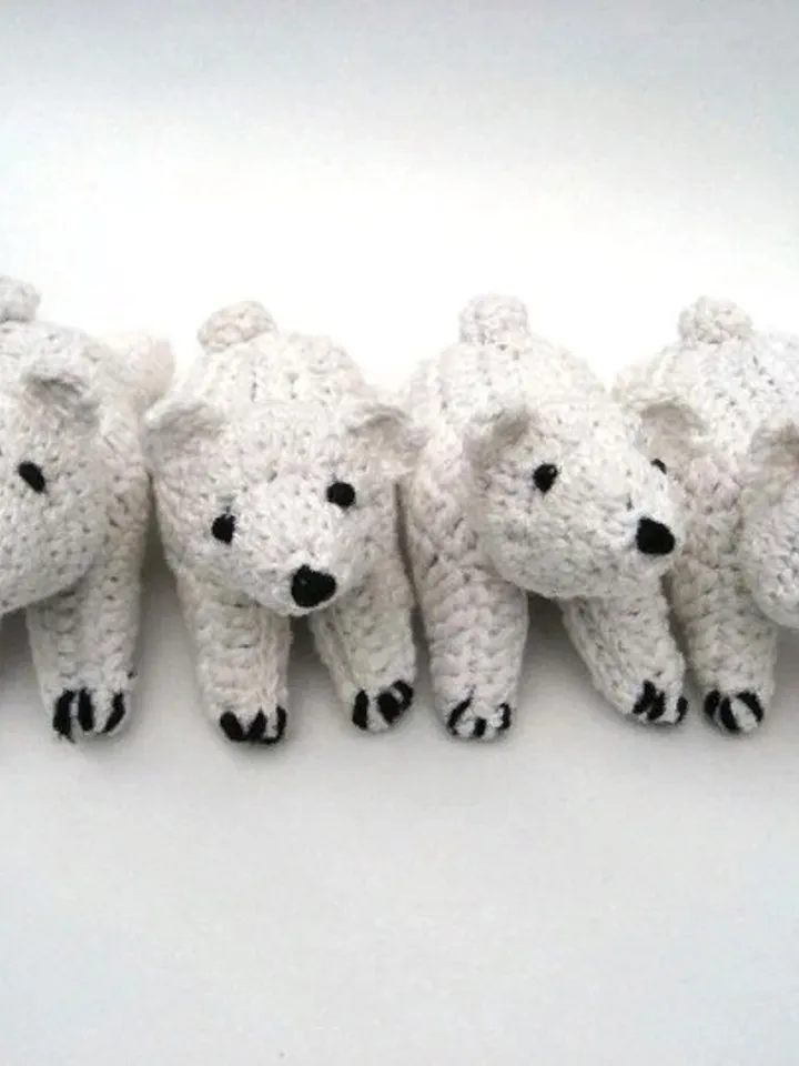 Souvenir toy White Polar bear, amigurumi white polar bear, handmade