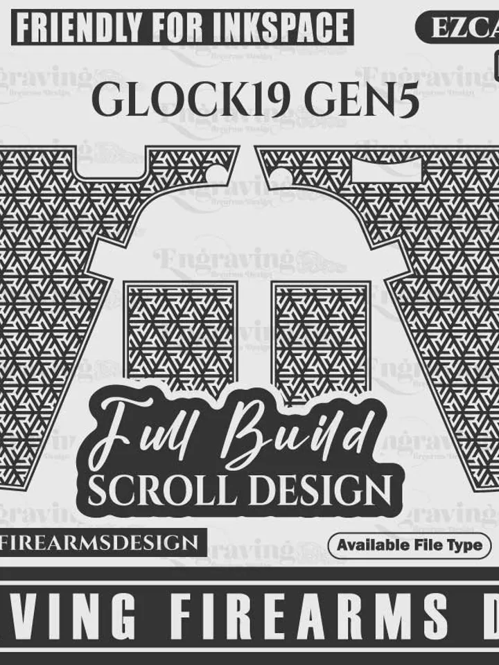 Engraving Firearms Design Glock19 Gen5 Lower Part,Stippling pattern,Glock Stippling