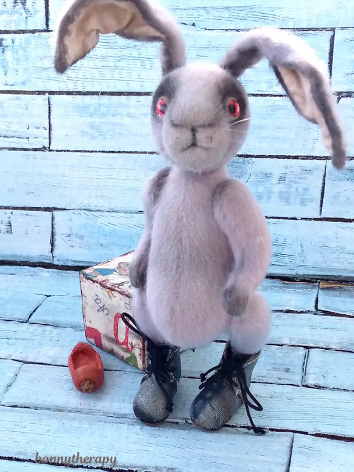 Teddy bunny 7 inches, adorable rabbit in teddy style.