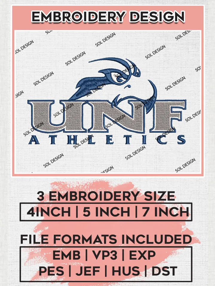UNF Ospreys Team Athletics Logo embroidery designs, NCAA North Florida Ospreys Logo Machine embroidery files, NCAA Team Logo embroidery designs, NCAA Game Day Machine embroidery designs, Digital Download