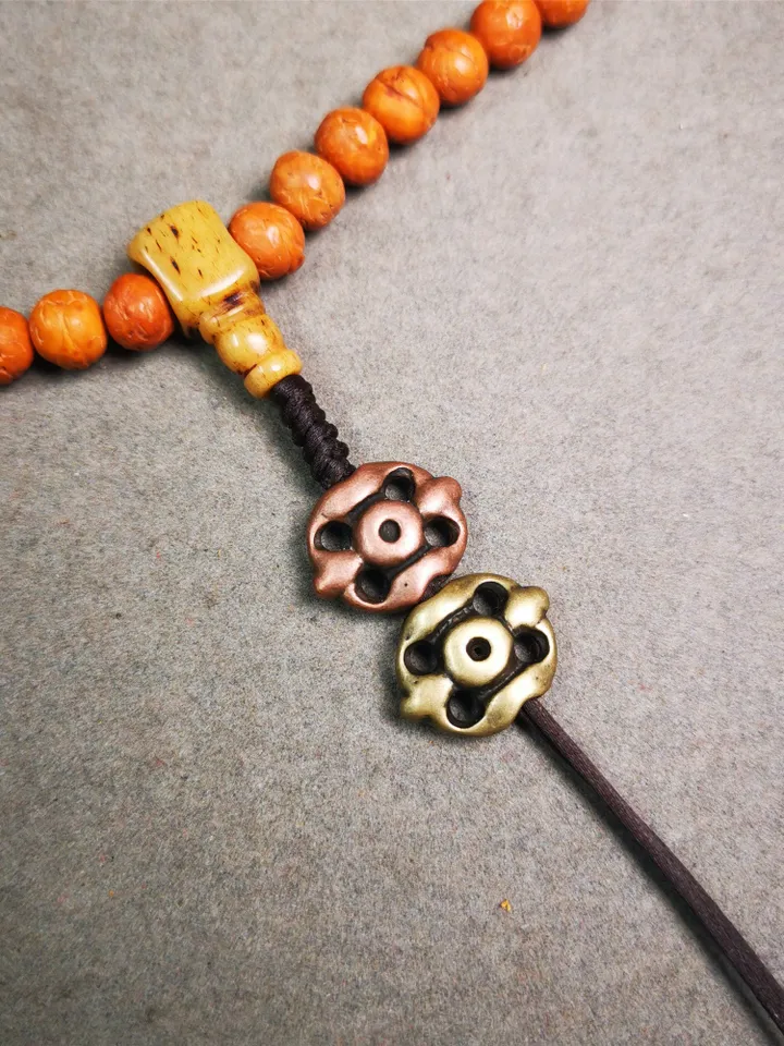 Gandhanra Handmade Tibetan Amulet,Vajra Pendant for Mala,Bag Hanging,Prayer Bead Accessories,0.7&quot; × 0.55&quot;