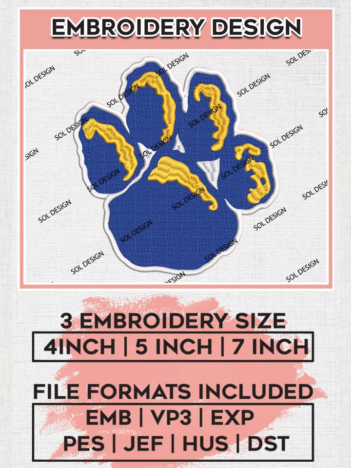 NCAA Pittsburgh Panthers Team Footprint Logo embroidery designs, NCAA Pittsburgh Panthers Logo Machine embroidery designs, NCAA Team Logo embroidery designs, NCAA Game Day Machine embroidery designs, Digital Download