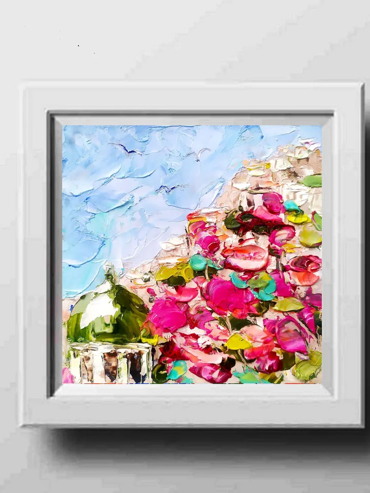 Sorrento Painting Italy Original Art Amalfi Coast Impasto Oil Painting Seascape Small Artwork by ArtProkopaloSv