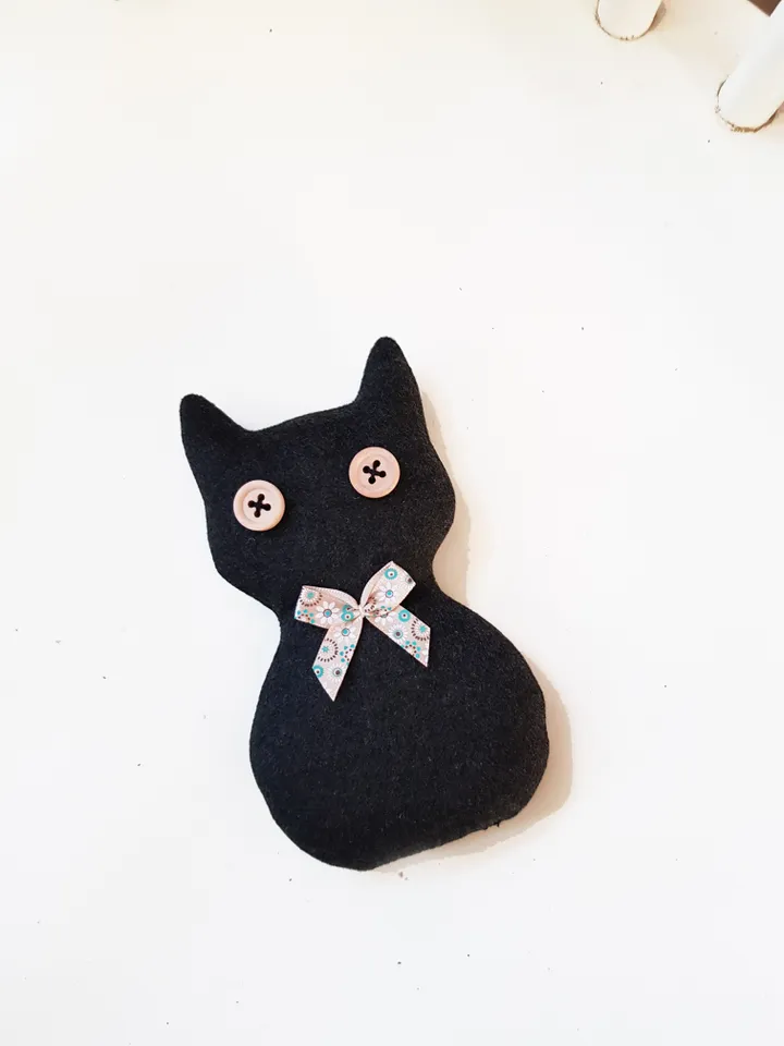 Diy Halloween doll, Black cat sewing pattern PDF, digital tutorial in english