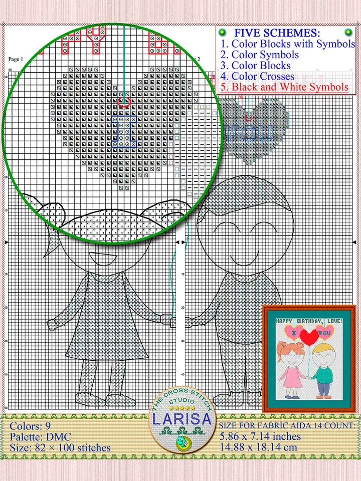 Happy Birthday Love Cross Stitch Pattern
