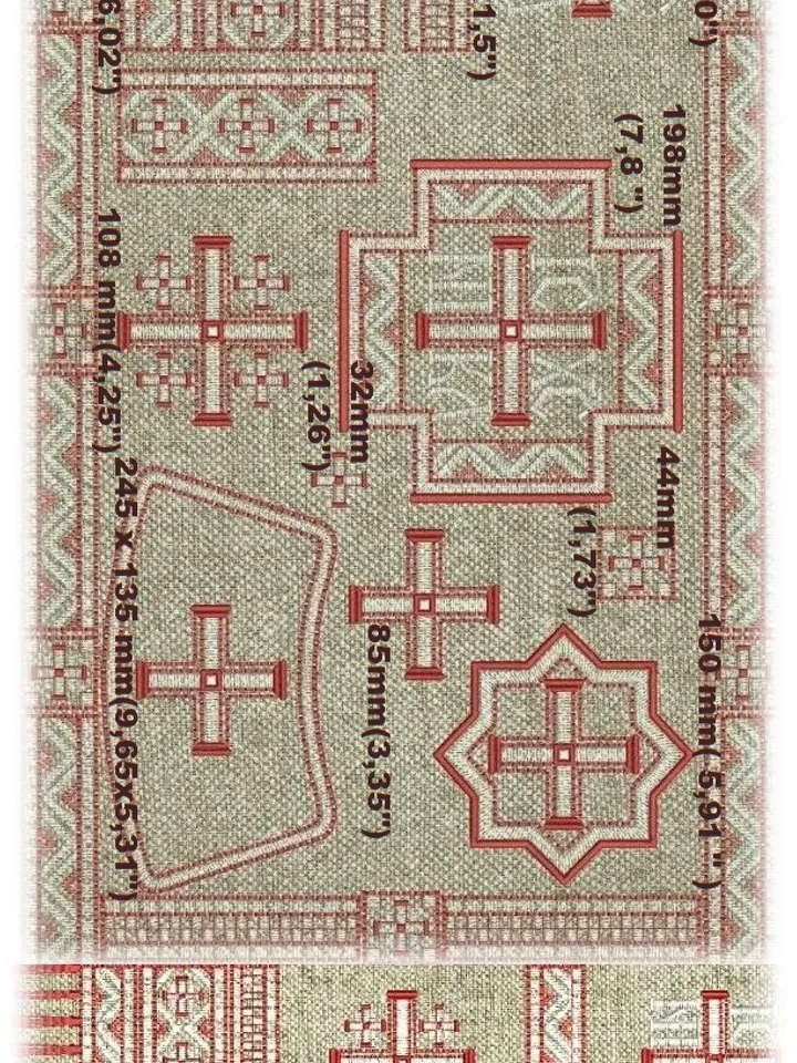 Machine embroidery designs for linen vestments