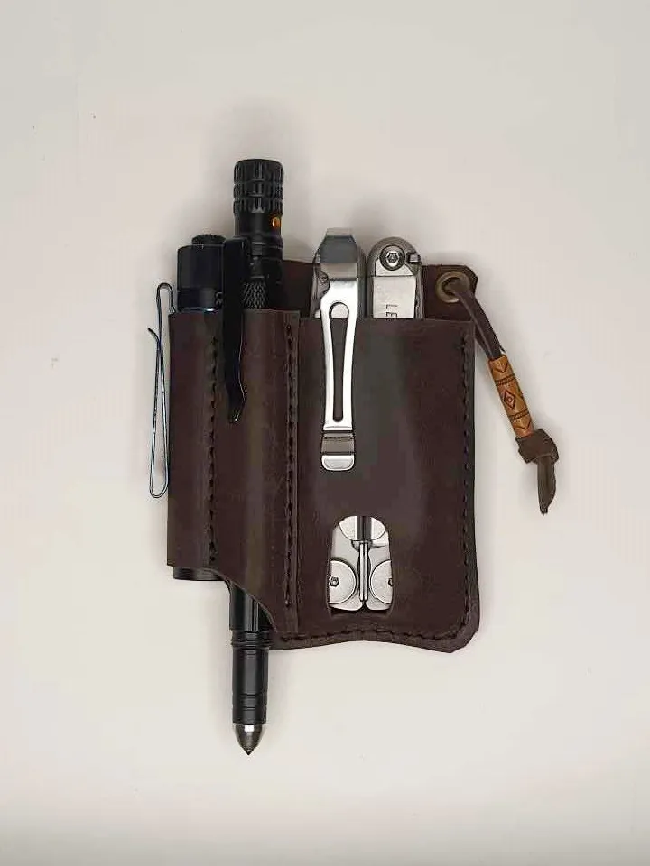 Leather EDC, Belt Case Pattern, leather organizer, Leather Multitool Sheath, Leather man sheath, multitool, tactical pen, flashlight PDF.