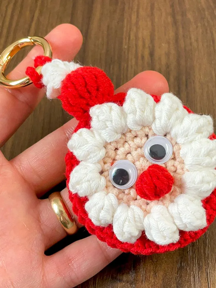 Crochet Santa Claus Keychain and Ornament PDF Pattern, DIY Christmas Decoration, Handmade Festive Keyring, Holiday Crochet Design