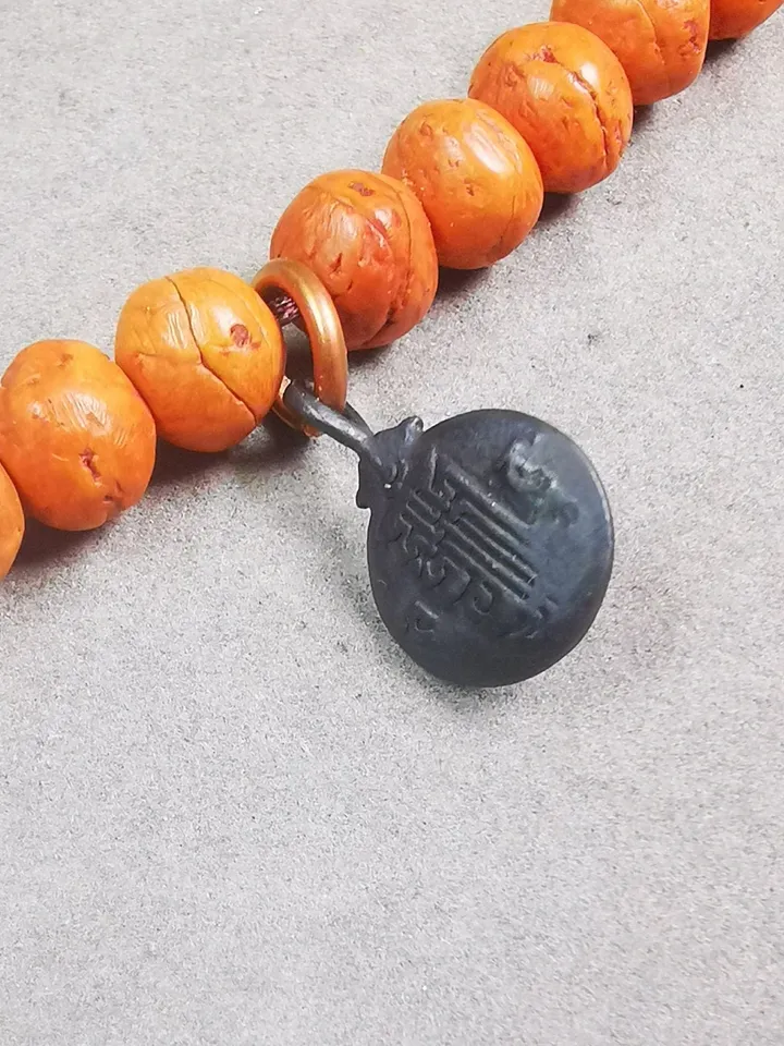 Gandhanra Handmade Tibetan Mala Pendant,Small Calendar Melong Amulet for Prayer Beads,Bag Hanging,0.7" × 0.47"