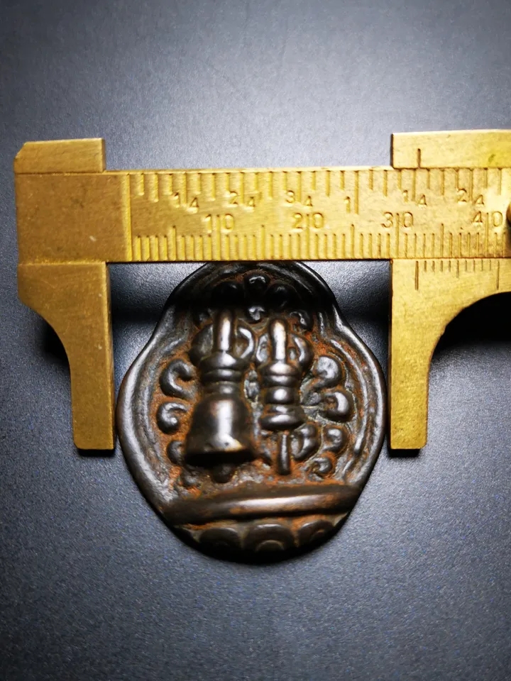 Gandhanra Antique Tibetan Buddhist Protective Amulet Pendant,A Tibetan vajra (club) and tribu (bell),80 years old