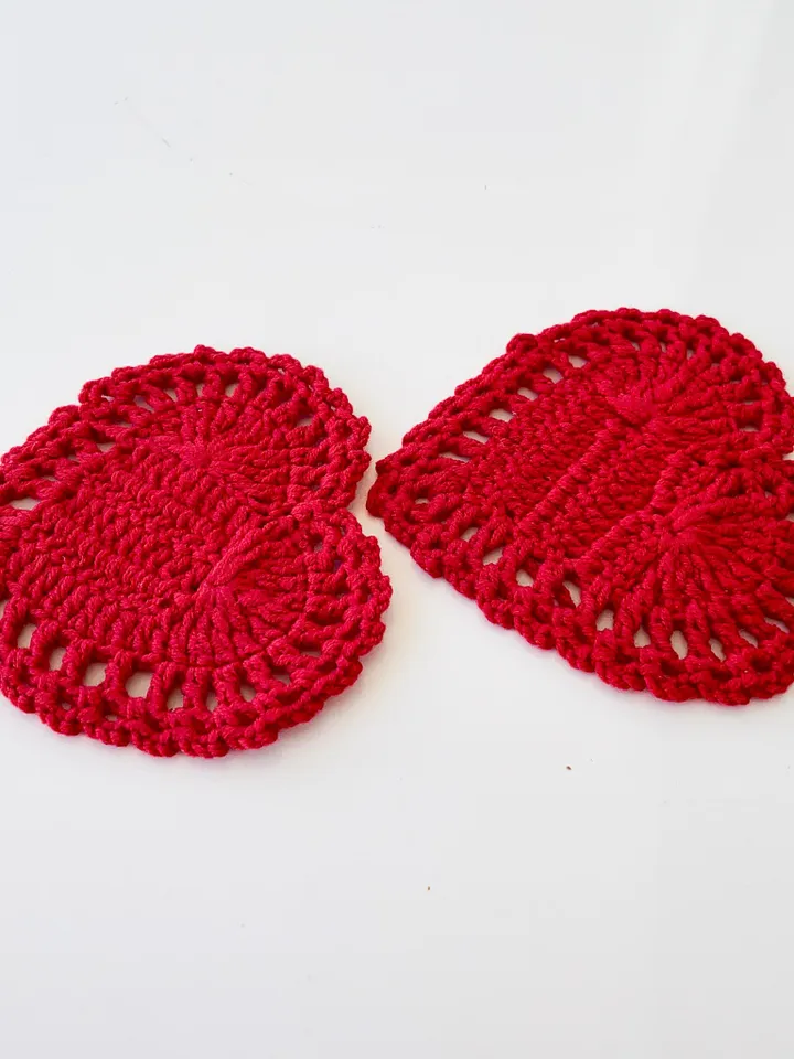 Crochet Heart Diy Pattern PDF, Easy Valentine Crochet Applique, Beginner-Friendly Romantic Heart Coaster DIY, Instant Download Pattern