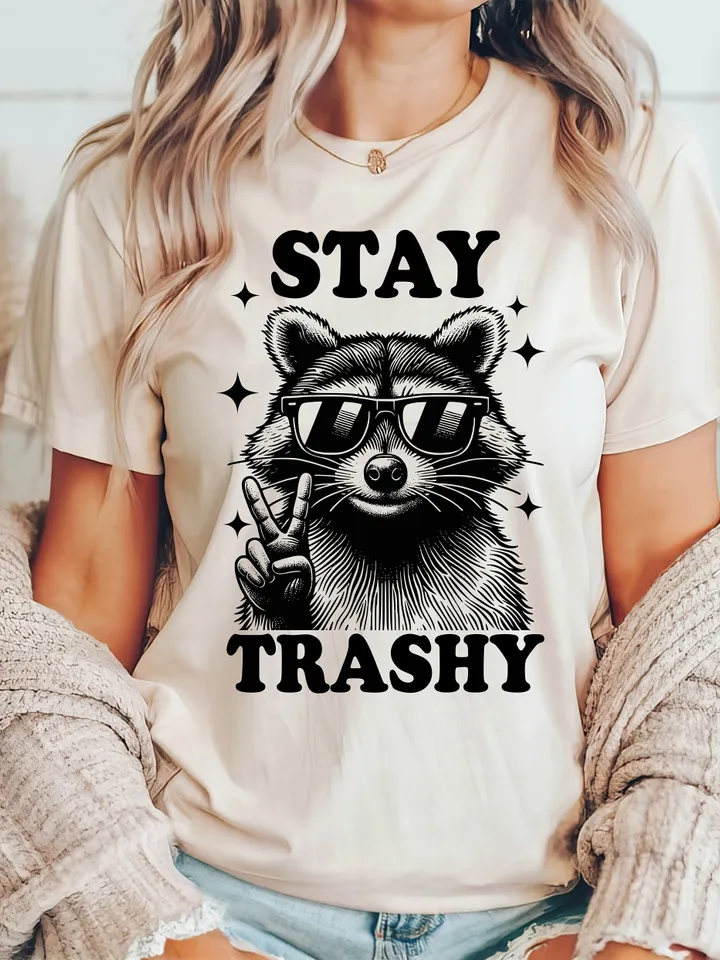 Stay Trashy svg Png, Funny Stay Trashy Raccoons Opossums Squad Team Trash Png svg,Trashy Raccoons Opossums Squad Team Trash Png, Retro
