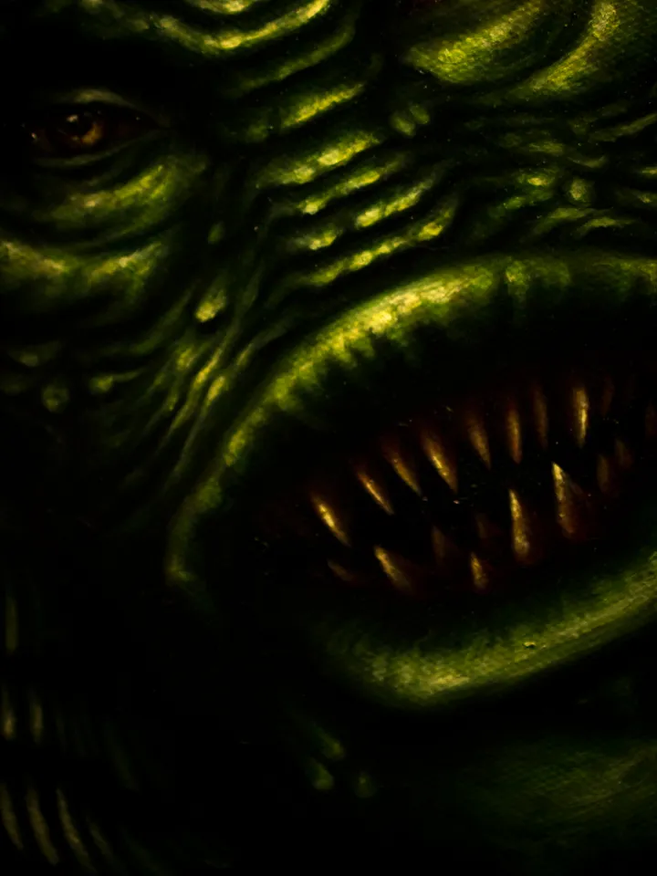 Original oil painting of Creature from the Black Lagoon