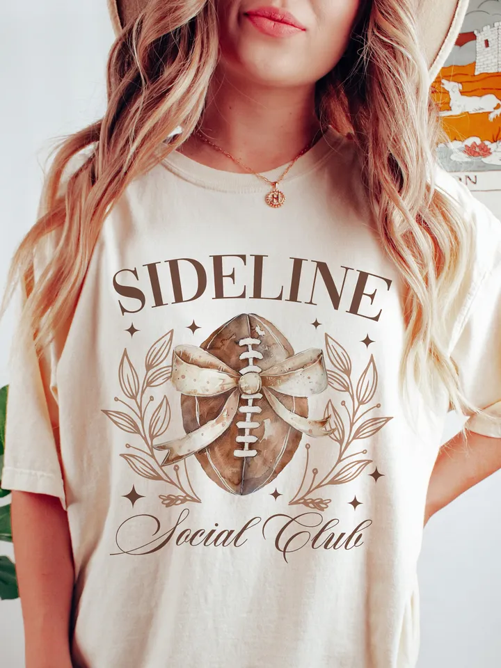 Sideline Social Club, Touchdown Season Coquette Png, Coquette Football png, Football Mom png, Football and Bows png, Football Mama png