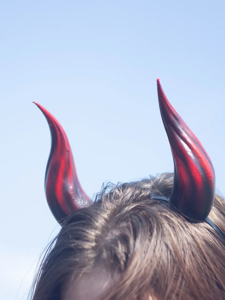 Pack of 3 Small Devil Horns, Lightweight 3d Printed Headset Accessories, Fantasy Cosplay Red Horns for Halloween, Three Pairs of Horns