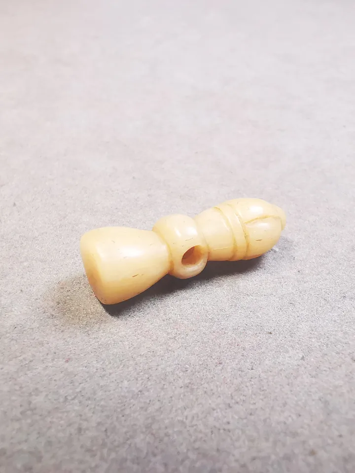 Gandhanra Handmade Tibetan Pendant Bead,Bone Carved Spacer Bead for Mala,Vajra Bell Amulet Pendant