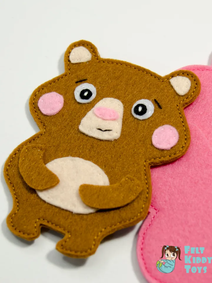 Bear in Raspberry, PDF Pattern and Tutorial, SVG files