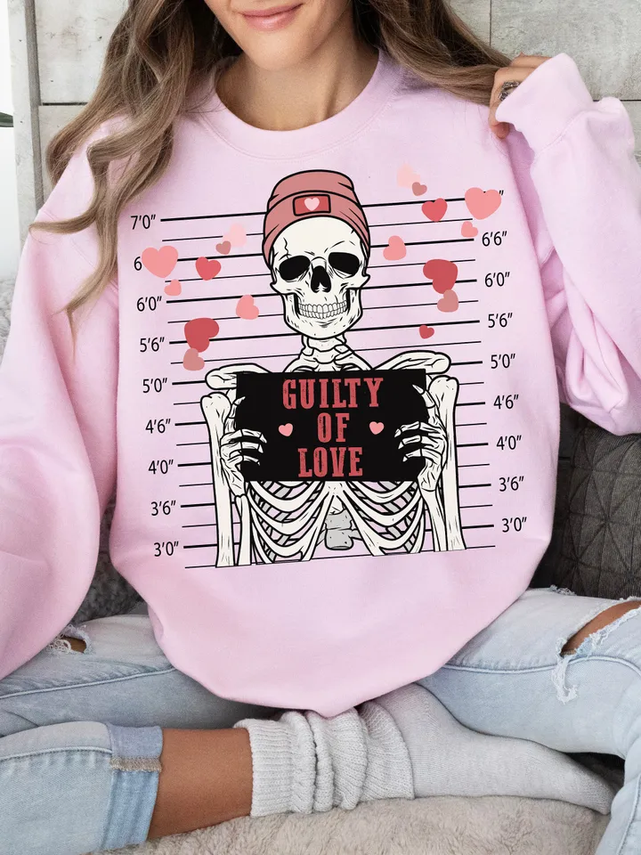 Guilty Of Love Skeleton PNG Skeleton Valentine, Funny Valentine Png, Xoxo Png, Heart Png, Love Png, Sublimation Png, Valentines Day Png