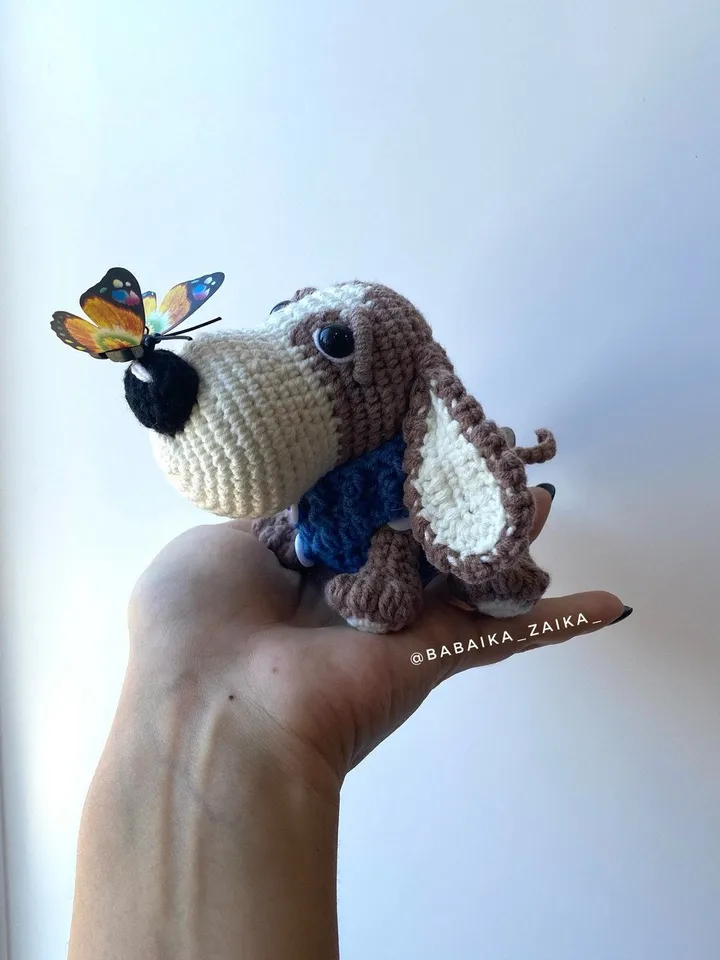 PDF Crochet Pattern Basset Hound Dog with Doghouse, Amigurumi Puppy Toy, Handmade Crochet Animal Gift, Dog Toy for Kids, English Tutorial