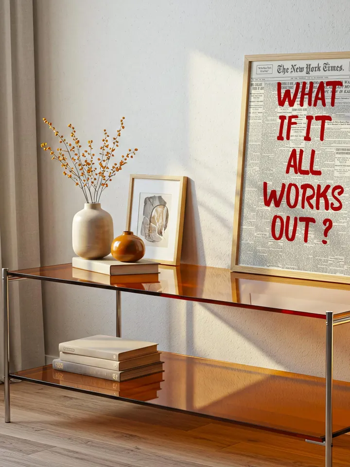 Motivational Quote Print: Red Typography, Vintage Newspaper Art (Digital Download)