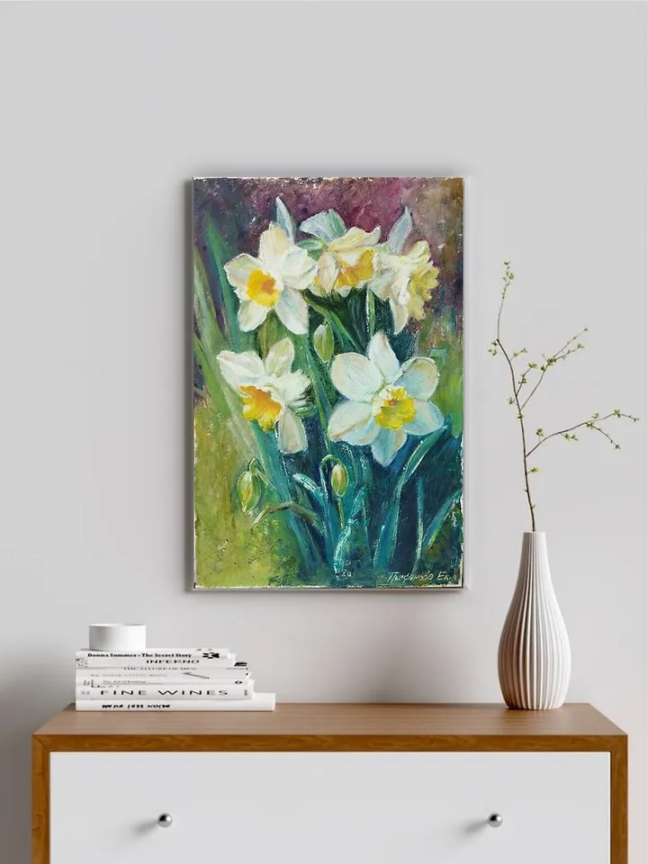 Bouquet of flowers original oil painting on canvas