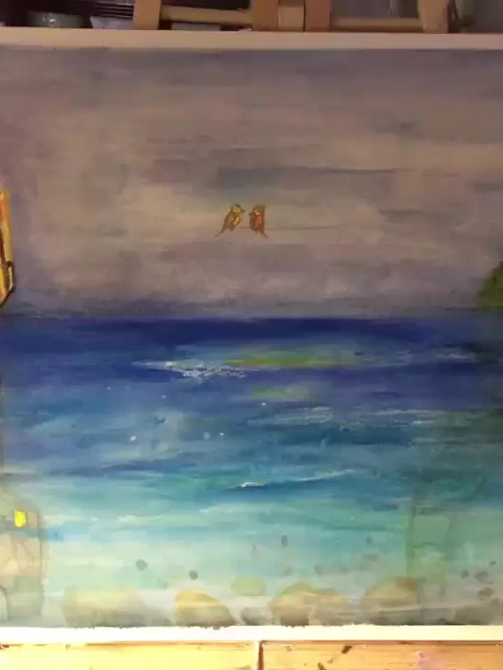 Fantasy watercolor painting wall art,original watercolour mix media painting,modern fantasy art,home decoration,gift.