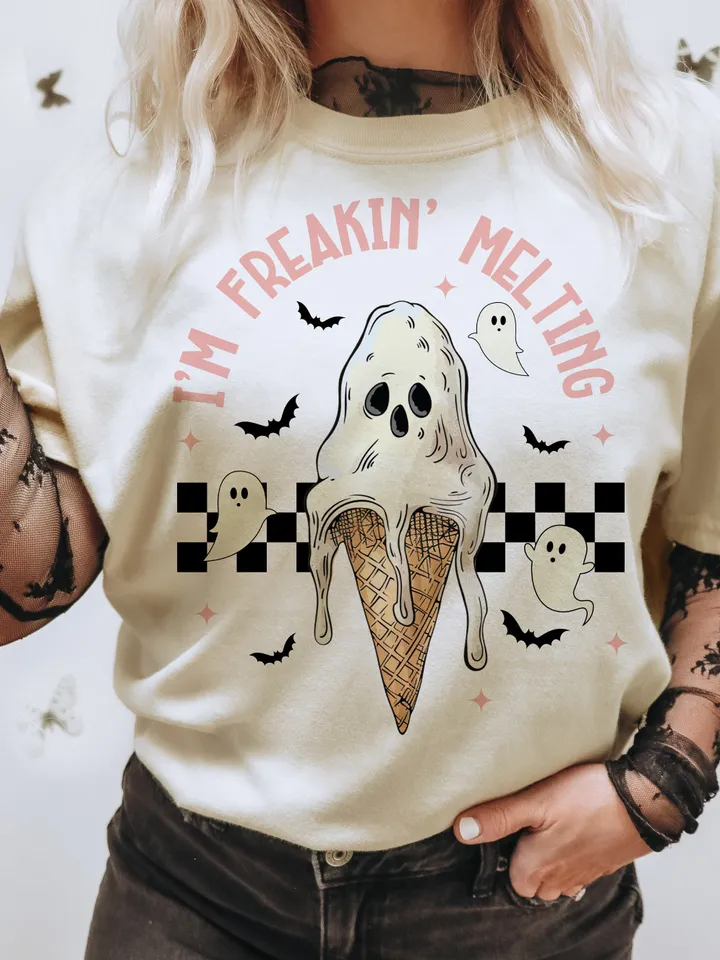 I’m Freakin Melting PNG-Sublimation -Tshirt Design,Retro png,Skull png, Ghost png, Summer png, Trendy summer png,halloween Gothic summer