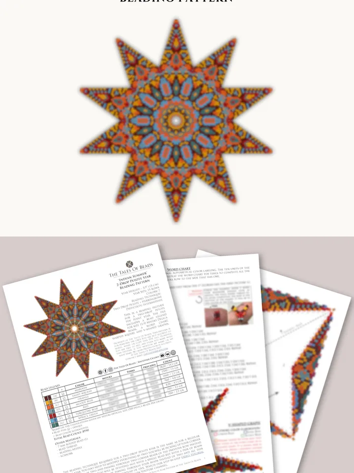 2-Drop Peyote Star Pattern – Indian Summer