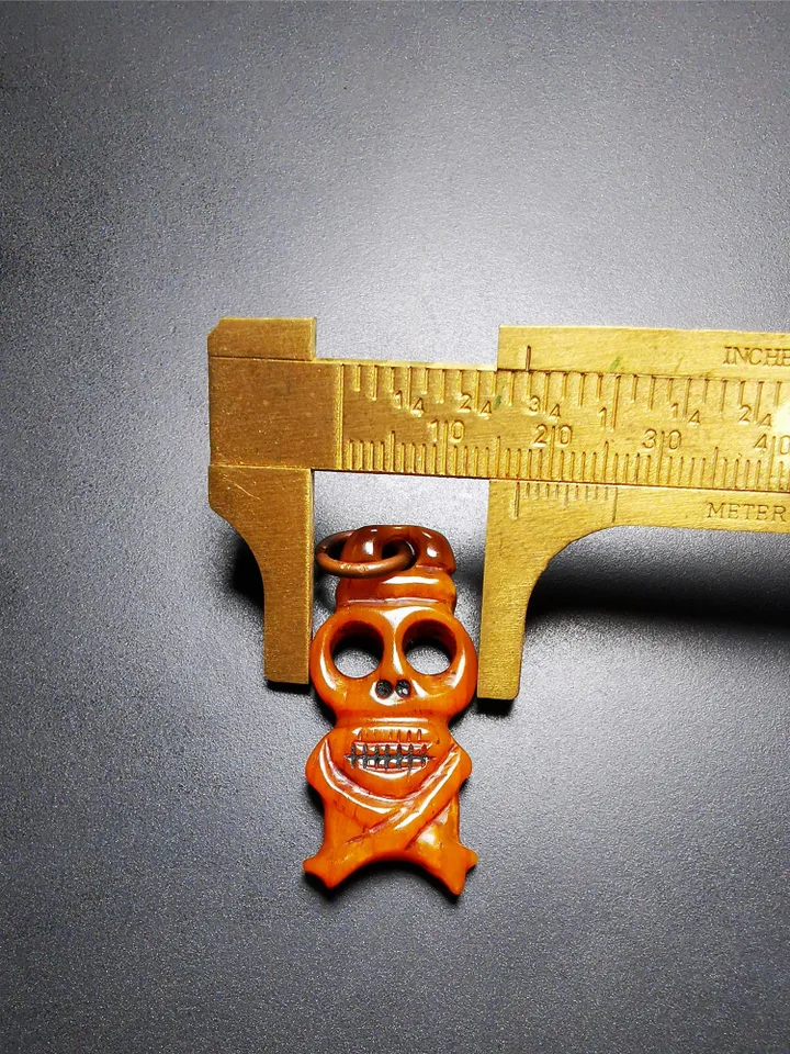 Gandhanra Tibetan Yak Bone Carved Amulet,Pirate Skull Pendant