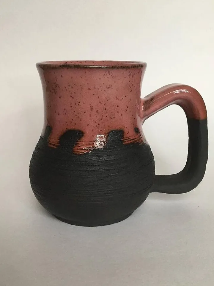 Black and Pink Ceramic Mug Viking Mug Yggdrasil Mug