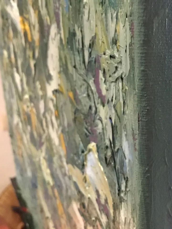 Flying in the jungle,original abstract oil impasto painting on canvas,abstract green white home decoration,unique handmade gift.