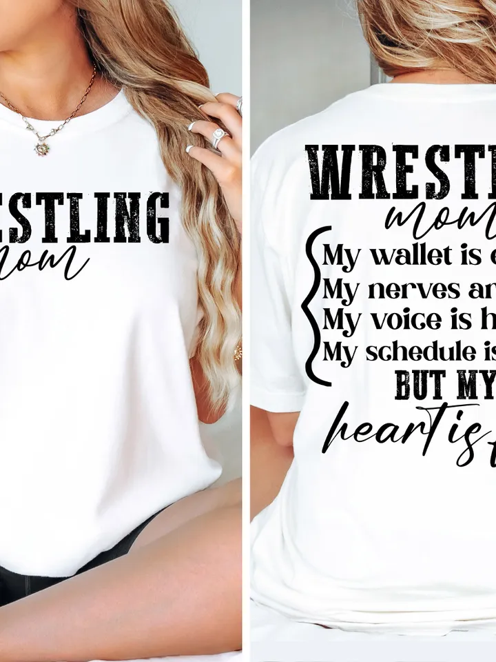 Wrestling Mom Wallet is Empty Heart is Full Shirt, Wrestling mom svg, Wrestling mother svg, PNG Digital Download
